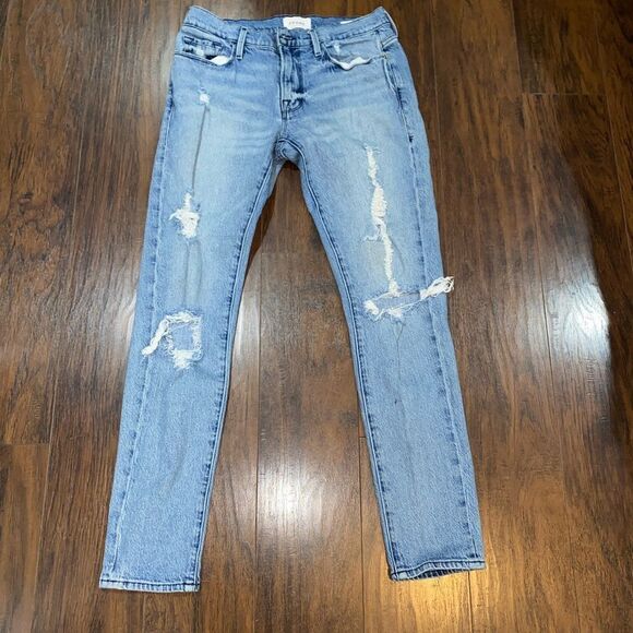 Frame Le Garcon in Beldon Rips jeans skinny - Picture 2 of 7